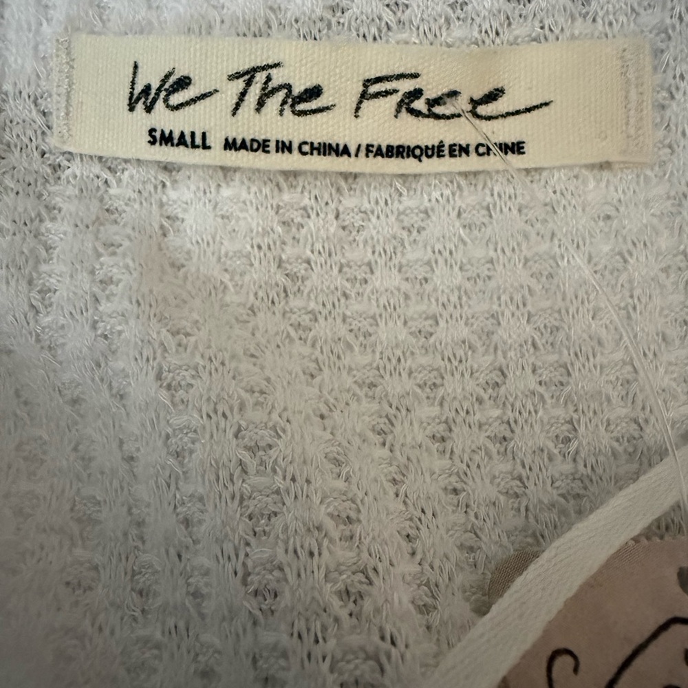 NWT Free People “We the people” Santa Clara women’s thermal waffle shirt S $68 - Picture 4 of 8